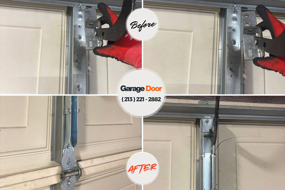 Before and after: garage door repair Brownlee Park, MI